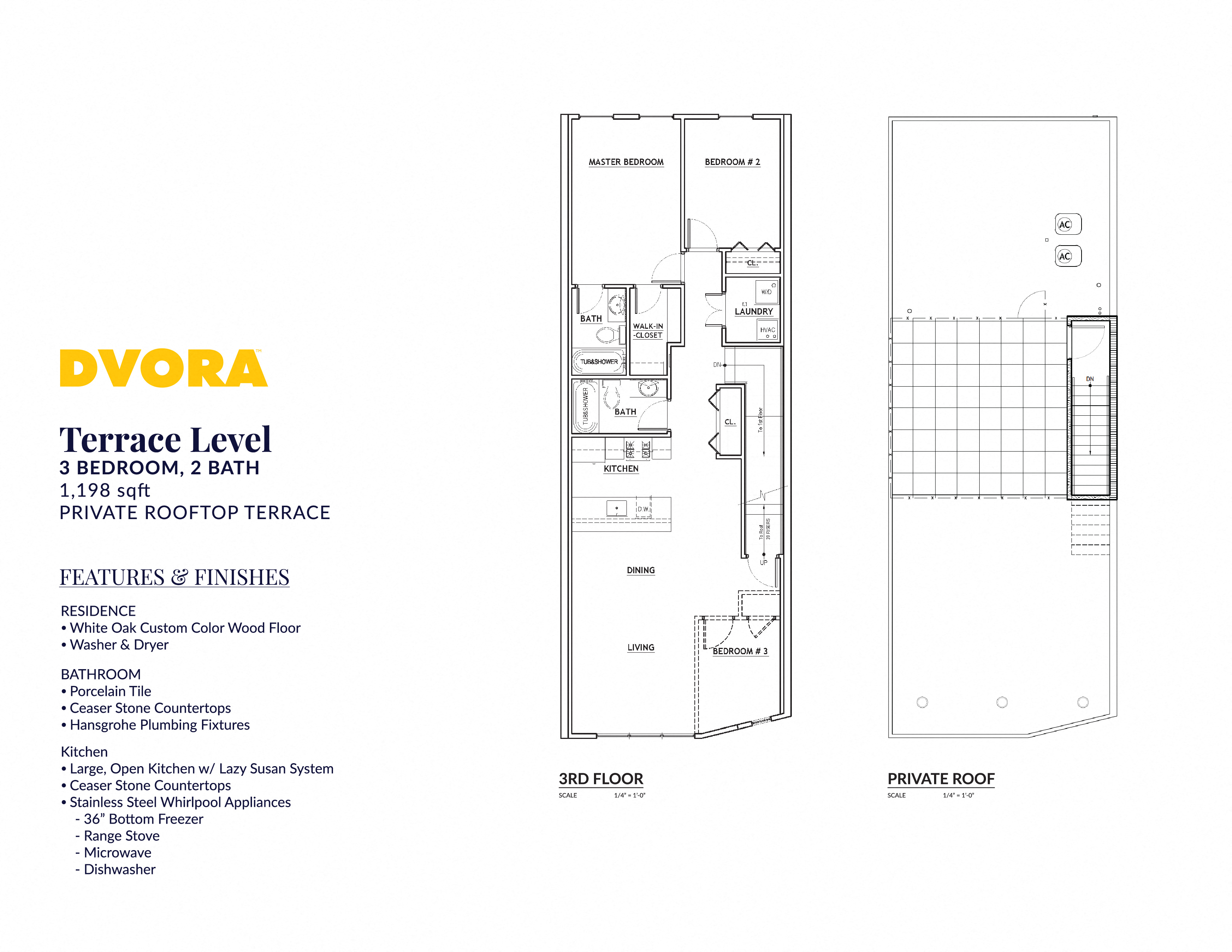 Floor plan for 3 beds, 2 baths, 1198 sqft
